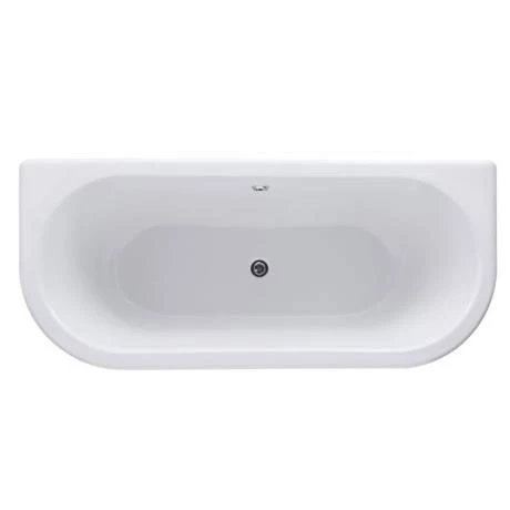Nuie 1700 Double Ended Back to Wall Roll Top Bath inc. Chrome Legs - Image 2
