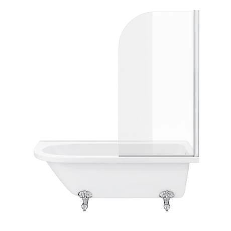 Appleby 1700 Roll Top Shower Bath with Screen + Chrome Leg Set - Image 5