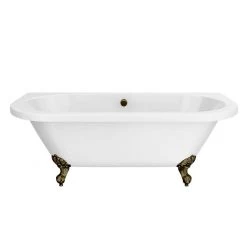 Admiral 1685 Back To Wall Roll Top Bath + Antique Brass Leg Set
