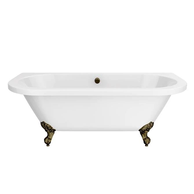 Admiral 1685 Back To Wall Roll Top Bath + Antique Brass Leg Set