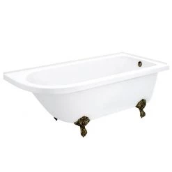 Appleby 1700 Roll Top Shower Bath + Antique Brass Leg Set