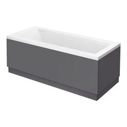 Apollo2 Single Ended Bath + Gloss Grey Panels