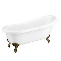 Astoria 1710 Roll Top Slipper Bath + Antique Brass Leg Set