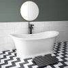 Arezzo 1690 x 750 Matt White Solid Stone Traditional Roll Top Slipper Bath