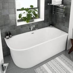 Arezzo 1700 x 750 Modern Curved Corner Bath