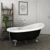 Astoria Black 1550 Roll Top Slipper Bath w. Ball + Claw Leg Set