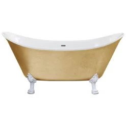 Heritage Lyddington Freestanding Acrylic Bath (1730 x 750mm) with Feet - Gold Effect