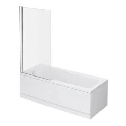 Bordo Single Ended Bath 1700 x 750mm with Hinged Square Bath Screen