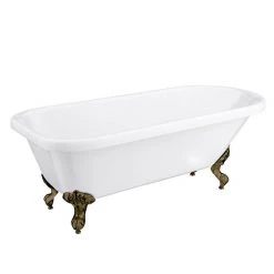 Bromley 1780 Single Ended Roll Top Bath + Antique Brass Leg Set
