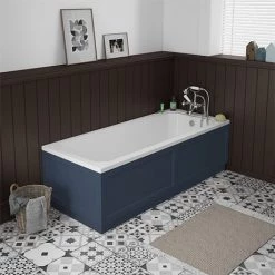 Chatsworth 1700 x 700 Single Ended Bath + Blue Panels
