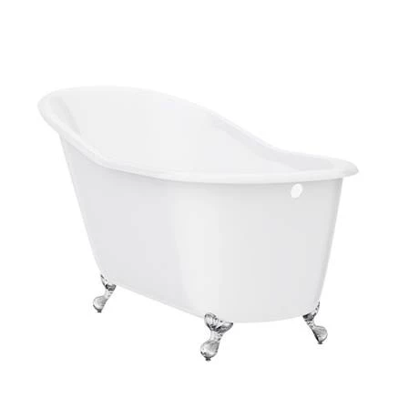 Ashton Cast Iron Bath with Chrome Feet (1530 x 760mm Slipper Roll Top) - Image 4