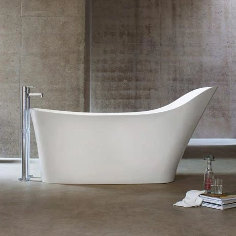 Clearwater - Nebbia Natural Stone Bath Hand Polished White - 1600 x 800mm - N14