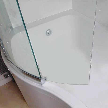 Cruze Shower Bath Enclosure - 1700mm P-Shaped inc. Screen + Panel - Image 2