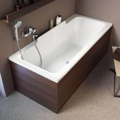 Duravit DuraStyle 1700 x 750mm Rectangular Bath with Backrest Slope Right + Support Feet