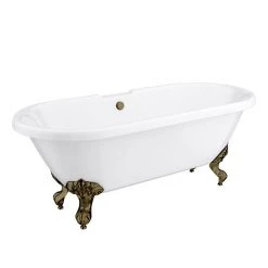 Duke 1695 Double Ended Roll Top Bath + Antique Brass Leg Set