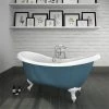 Earl Blue 1750 Double Ended Roll Top Slipper Bath w. Ball + Claw Leg Set