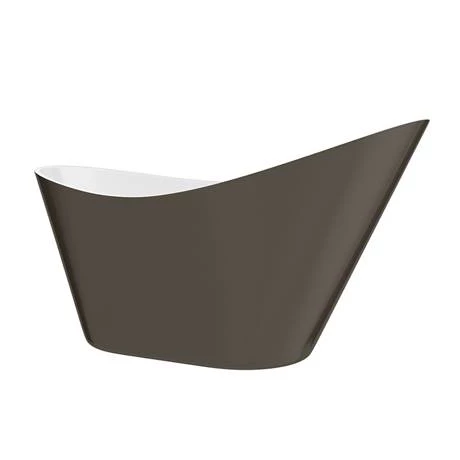 Nova Titanium Silver 1570 Modern Small Free Standing Slipper Bath - Image 4