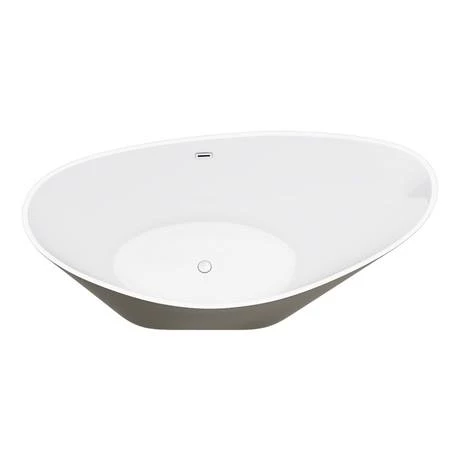 Nova Titanium Silver 1570 Modern Small Free Standing Slipper Bath - Image 6