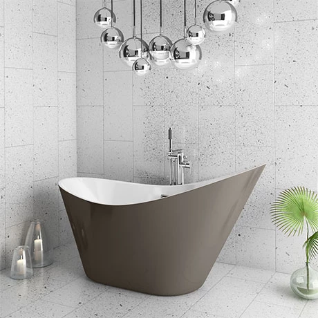 Nova Titanium Silver 1570 Modern Small Free Standing Slipper Bath