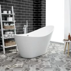 Nova 1570 Modern Small Free Standing Slipper Bath