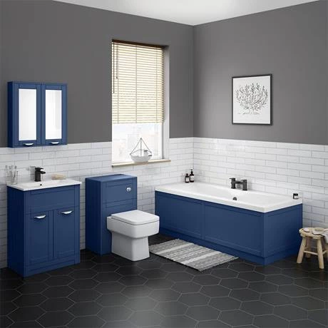 Keswick Blue 1700mm Traditional Bath Front Panel - Image 2
