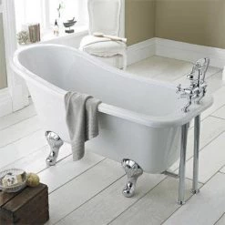 Nuie Kensington 1700 Roll Top Slipper Bath inc. Chrome Leg Set