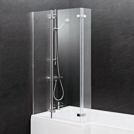 Milan Square Shower Bath - 1700mm inc. Double Hinged Screen + MDF Panel - Image 3
