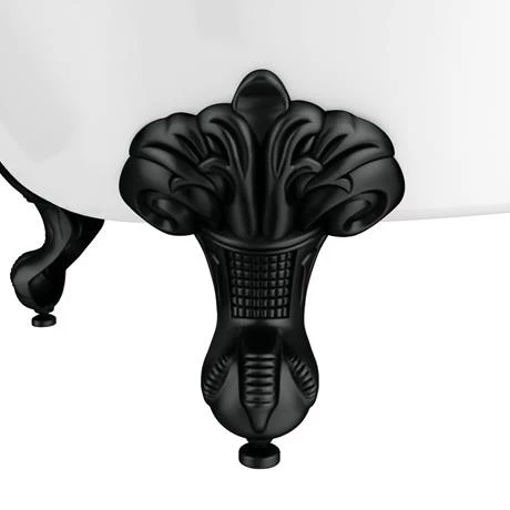 Appleby 1550 Roll Top Shower Bath with Matt Black Grid Screen + Leg Set - Image 2