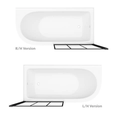 Appleby 1550 Roll Top Shower Bath with Matt Black Grid Screen + Leg Set - Image 5