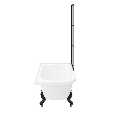 Appleby 1550 Roll Top Shower Bath with Matt Black Grid Screen + Leg Set - Image 6