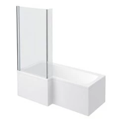 Milan Shower Bath - 1700mm L Shaped with Screen + Panel
