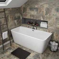 Orion Back To Wall Modern Square Bath (1700 x 735mm)