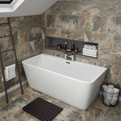 Orion Back To Wall Modern Square Bath (1700 x 735mm)