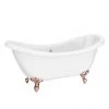 Earl 1750 Double Ended Roll Top Slipper Bath + Rose Gold Leg Set