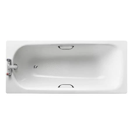 Armitage Shanks Sandringham 21 1600 x 700mm 2TH Steel Bath with Handgrips & Anti-Slip - S183401