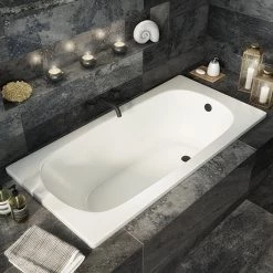 Aurora 1500 x 700mm 0TH Steel Enamel Bath