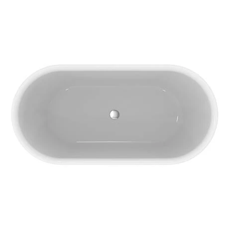 Ideal Standard Adapto 1550 x 750mm Oval Freestanding Double Ended Bath with Clicker Waste - T465901 - Image 2