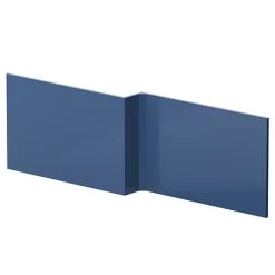 Venice Abstract / Urban Satin Blue L-Shaped Front Bath Panel - 1700mm