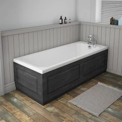 York 1700 x 700 Single Ended Bath inc. Dark Grey Panels